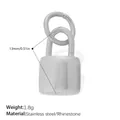Silver lock pendant with heart cutout and rhinestones made of stainless steel - Basic Padlock Silver (PJ2286S)
