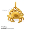 Ciondolo a forma di granchio in acciaio inossidabile placcato oro 18K stile mare - Stile Granchio (PJ2299G)