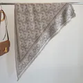 Fashionable camel and beige CD jacquard scarf with soft cashmere-like texture and fringe - Sjj-034 Khaki / 180x90cm