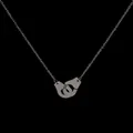 Silver handcuffs pendant necklace with fine link chain on a professional black background - Silver