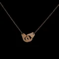 Rose gold handcuffs pendant necklace with polished stainless steel cable chain - Rose Gold