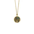 Golden S925 silver Libra constellation necklace with black mother of pearl pendant - Libra + Gray Mother of Pearl