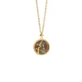 Golden S925 silver Sagittarius necklace with purple shell inlay and star patterns - Sagittarius + Gray Mother of Pearl