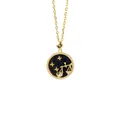 S925 silver Libra constellation necklace with blue mother of pearl in gold plating - Libra + Black Mother of Pearl