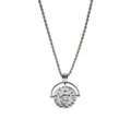 Vintage silver Roman coin pendant necklace with textured relief on a rope chain - Vintage Coin Necklace / Silver