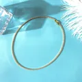 Elegant 2mm tennis bracelet with gold-plated four-prong cubic zirconia stones - Necklace / Gold
