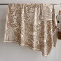 Châle classique imitation cachemire crème avec imprimé animalier mythologique vintage - Fj012-kaki / 130x130cm