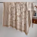 Kamelfarbener Kaschmirschal mit Paisley-Muster und Fransen für Herbst und Winter - Fj064-khaki / 130x130cm