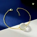 Elegant gold chain bracelet featuring a square clear crystal charm with lobster clasp - Gold Clear White
