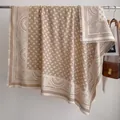 Klassisches khakifarbenes Paisleymuster-Vierecktuch mit eleganten Fransen und weichem Griff - Fj068-khaki / 130x130cm