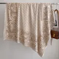 Beigefarbener Schal mit Kaschmir-Gefühl, Paisley-Jacquard und Fransen - Fj069-khaki / 130x130cm