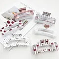 Set di 6 mollette per capelli rettangolari rosse e nere a pois e a scacchi per donna - Modelli Quadrati Misti