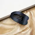 Minimalist matte black flat hair claw clip with sleek curved design for women hair accessories - Rubber Paint Black