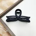 Pinza per capelli nera opaca a forma di fiocco con elegante design a vuoto - Nero