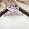 Pinza per capelli a fiore di frangipane rosa perlato con finitura glitterata elegante - Rosa Perlato (Plumeria)