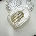 Pinza per capelli bianco sporco con motivo crepato argento retrò ed elegante - Ellisse piatta / Giallo chiaro