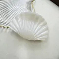 Elegant pearl white shell hair claw clip with shimmering pearlescent finish for women - Pearl White