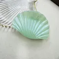 Elegant light green seashell hair claw clip with a pearlescent finish for women - Mint Green