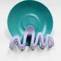 Elegante molletta per capelli lavanda ondulata con finitura lucida per acconciature - Viola