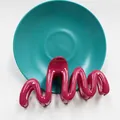 Grande molletta per capelli a onda color fucsia per acconciature dallo stile minimalista - Rosso
