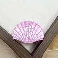 Pinza per capelli a conchiglia con trama screpolata rosa e finitura vintage - 4cm / Forma di capasanta / Rosa