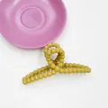 Pince à cheveux jaune moutarde mate avec texture bulle pour coiffure quotidien - Jaune