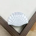 Pinza per capelli a forma di conchiglia bianca con finitura screpolata per styling - 4cm / Forma di capasanta / Bianco