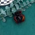 Pince à cheveux élégante en acrylique ambré à motif tortue pour coiffures sophistiquées - Écaille de Tortue / Brillant