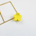 Matte yellow five-petal flower hair claw clip with elegant gold metal frame - Yellow