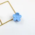 Matte light blue five-petal flower hair claw clip with a frosted finish for women - Blue
