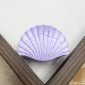 Pinza per capelli a conchiglia lavanda con trama craquelé unica per donne - 4cm / Forma di capasanta / Lilla