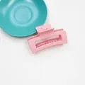 Pince à cheveux rectangulaire rose mat ajourée avec ressort métallique pour coiffure - Rose
