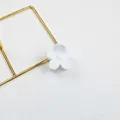 White frosted plum flower hair claw clip with elegant gold square metal frame - White