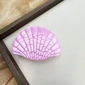 Pinza per capelli a ventaglio rosa con trama a fessure per uno stile elegante estivo - 8.5cm / Forma di capasanta / Rosa
