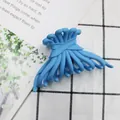 Minimalist matte blue hair claw clip with cross-tooth structure for secure styling - Teal