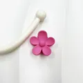 Mini 3.5cm rose red macaque flower hair claw clip with a matte finish for women - Pink