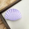 Elegante pinza per capelli a conchiglia color lavanda con finitura effetto crepato - 8.5cm / Forma di capasanta / Lilla