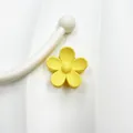 Matte yellow flower hair claw clip with a 3.5cm five-petal macaron design for women - Yellow