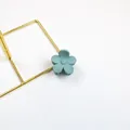 Small frosted five-petal flower hair claw clip in matte light blue finish - Lake Blue Green
