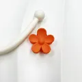 Matte orange macaron flower hair claw clip with a five-petal design for women - Orange