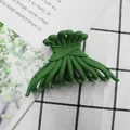Matte dark green hair claw clip with organic branch design for elegant hairstyling - Green