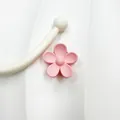 Matte pink 3.5cm macaron flower hair claw clip with 5-petal design for women - Pink