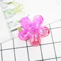 Translucent rose red flower hair claw clip with sparkling glitter and five-petal design - Red-Pink Gradient