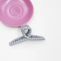 Matte grey bubble hair claw clip with large twist design for thick hair styling - Light Gray