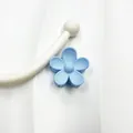 Light blue five-petal flower hair claw clip with a matte finish for a cute hairstyle - Sky Blue