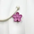3.5cm purple flower hair claw clip with matte resin finish and 5-petal macaron design - Rose Pink