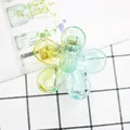 Yellow and green gradient flower hair claw clip with semi-transparent resin finish - Yellow-Green Gradient