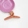 Matte orange-pink bubble texture hair claw clip in a trendy minimalist Korean style - Orange