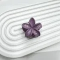 Pinza per capelli a fiore di frangipani viola scuro con finitura lucida ed elegante - Lilla