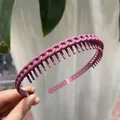 Minimalist matte lotus pink headband with woven texture and non-slip inner teeth - Burgundy